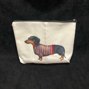 Large Dachshund Makeup Bag NWT